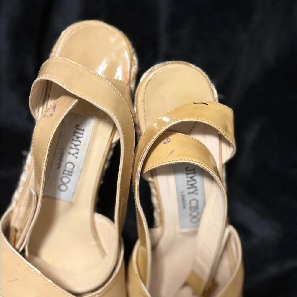 Jimmy Choo Cream Espadrilles with Suede Straps